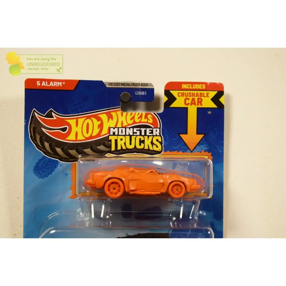 Hot Wheels Monster Truck 5 Alarm and Crushed Coupe Speed Bump 1/64 Scale